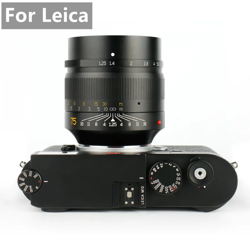 2020 Горячее предложение 7artisans 75 мм F1.25 портретный объектив Leica M LM крепление для