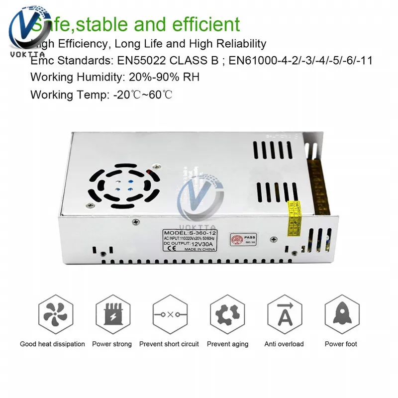 DC 5 в 12 В 24 20 Вт 25 36 48 50 60 72 100 120 импульсный источник питания трансформатор