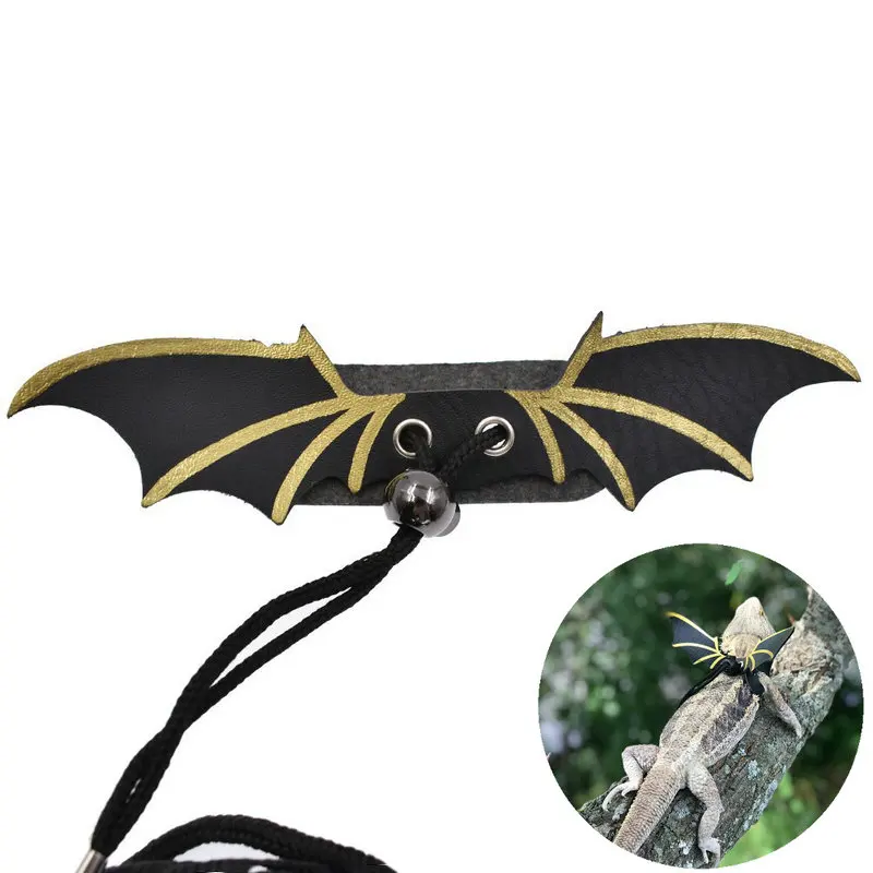 Регулируемый ремень для рептилий ящерицы веревка с крыльями дьявола Хэллоуина