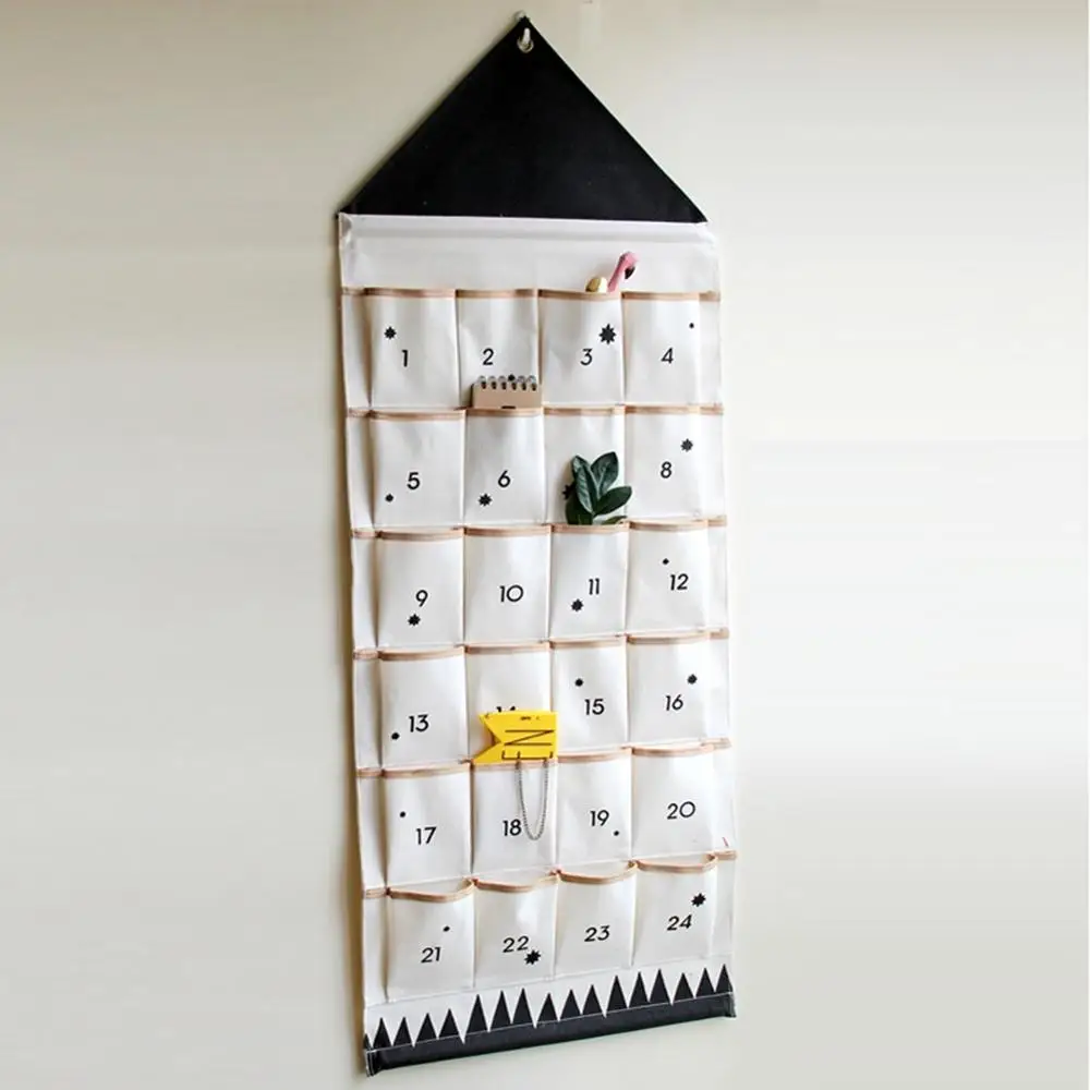 Милый настенный дверной подвесной чехол с карманами для хранения 24 цифрами дома
