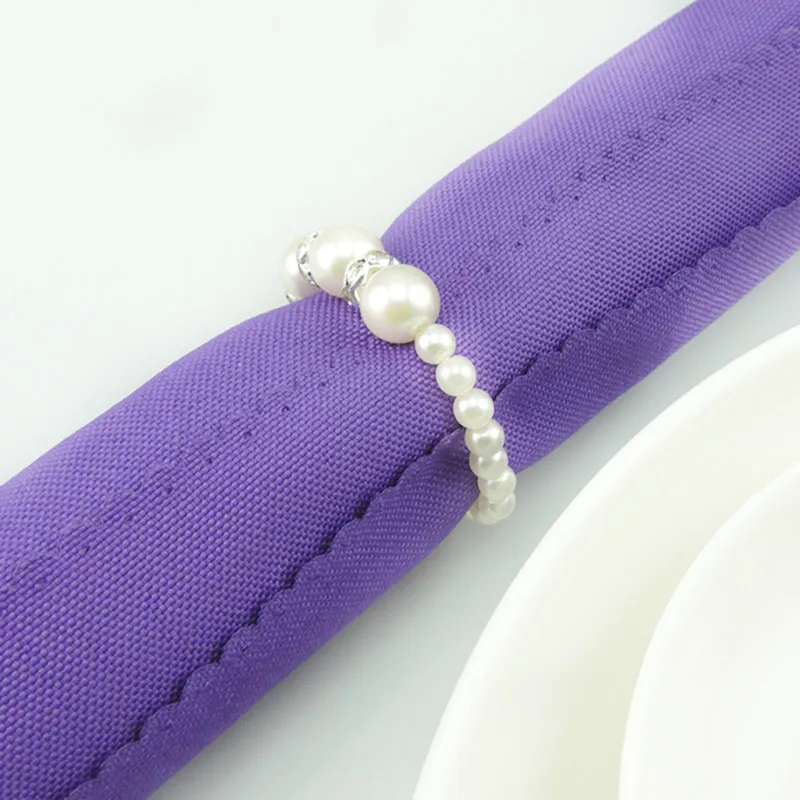 10 шт. жемчужные кольца для салфеток со стразами пряжки свадьбы Банкет Ресторан