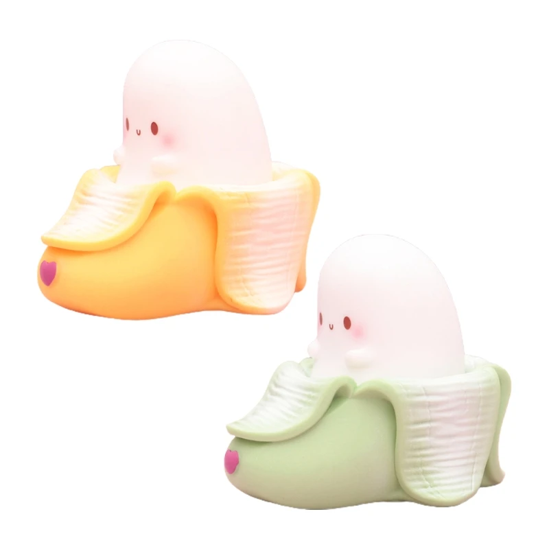 

E8BD Set of 1 Plastic Banana Shaped Touch Control LED Night Light Children Babies USB Charge Romantic Atmosphere Night Lamps
