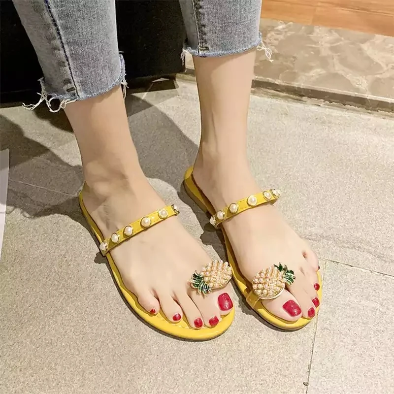 

Summer Women Slippers Ruffles Ladies Shoes Flat Sandals Casual Soft Flip Flops Comfortable Flats Patchwork Beach Females Slides