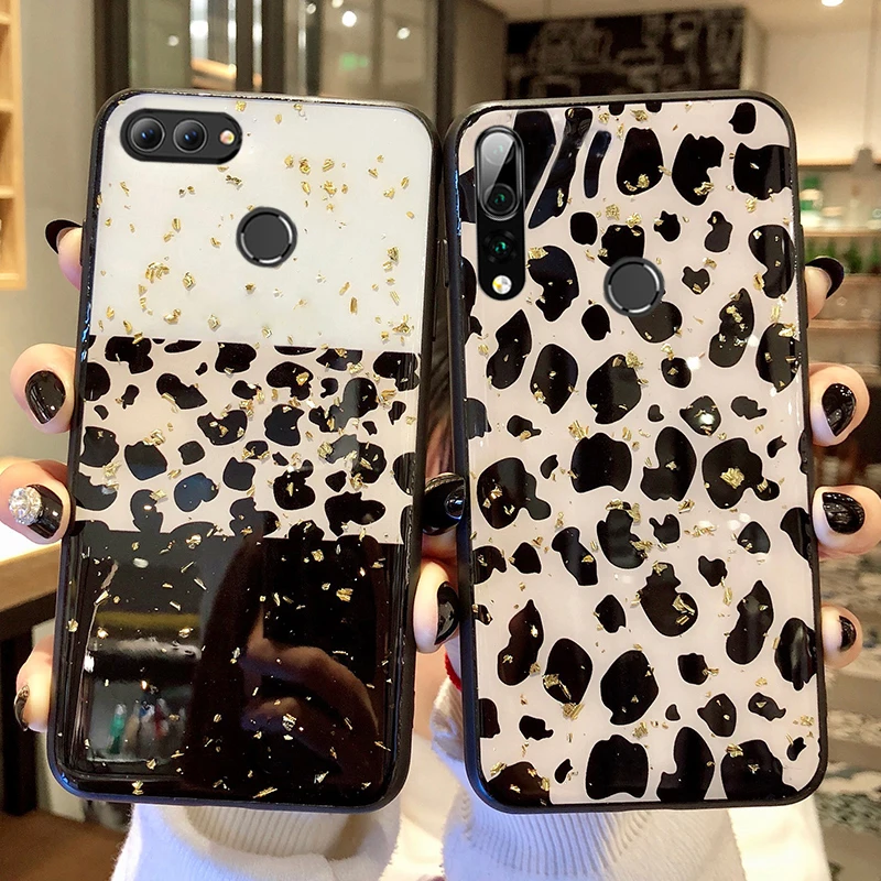 TRISEOLY чехол для Huawei P Smart роскошный золотой Леопардовый бампер мягкие чехлы из ТПУ