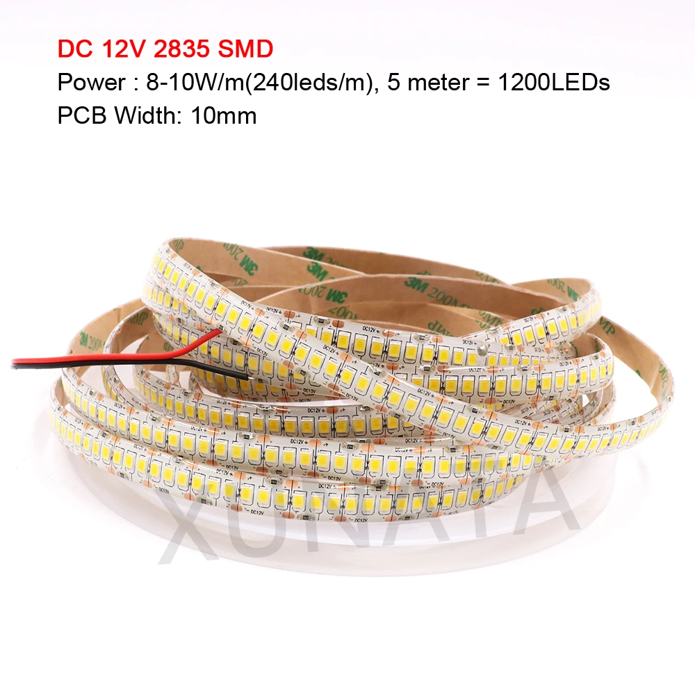 12 В 5050 2835 светодиодная лента SMD 5054 5630 5 м гибкая ленсветильник световые полосы
