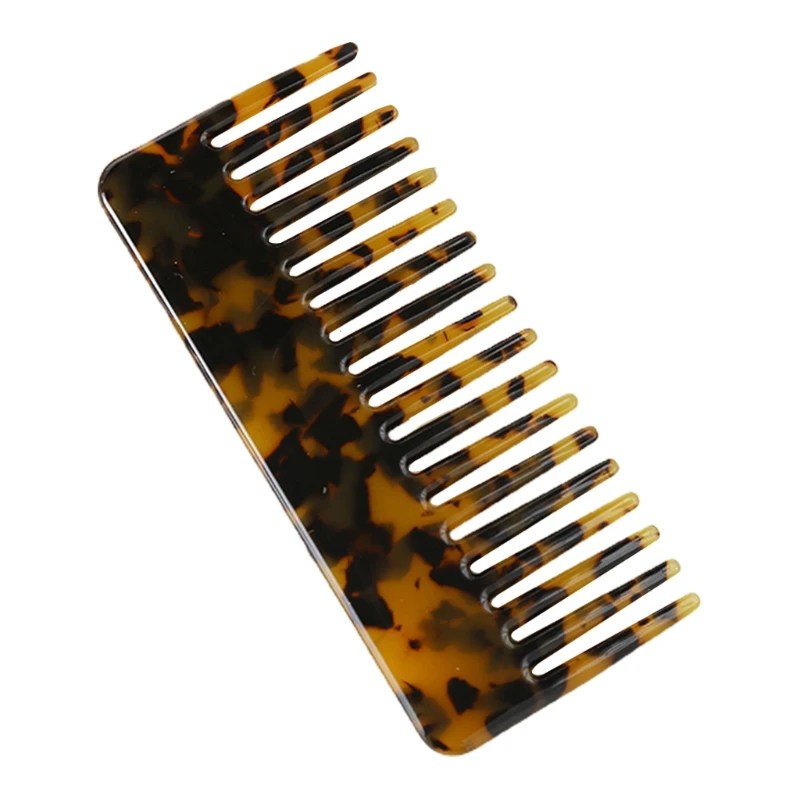 

Wide Large Tooth Pocket Hair Comb Cellulose Acetate Detangling Hairbrush Tortoise Shell Anti-static Hairdressing Tools