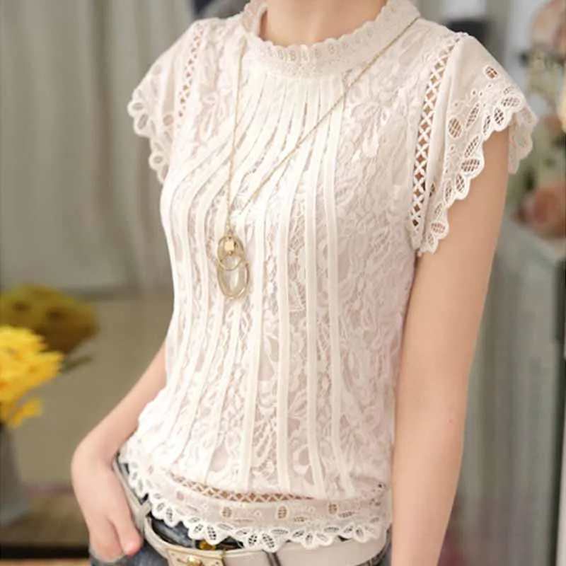 Короткий рукав стойка воротник элегантные женские топы 2020 Женская белая