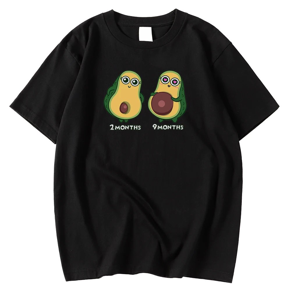 

Cartoon Fruit Pregnant Avocado Print Oversized Breathable Male T Shirts Summer T Shirt Top O-Neck Comfortable T-Shirt Kohpweran