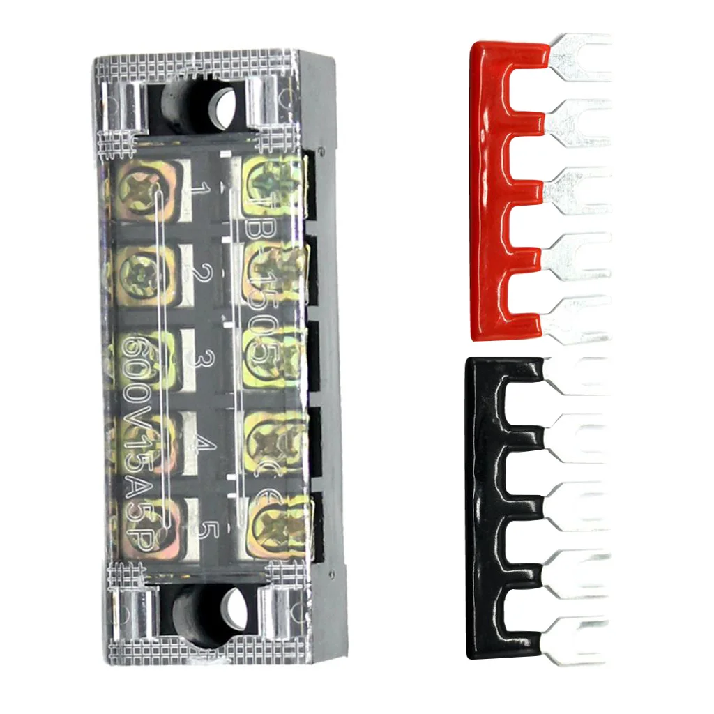 600V 15Amp 5 позиций двухрядный винтовой блок с клеммными барьерными полосками|Кабели
