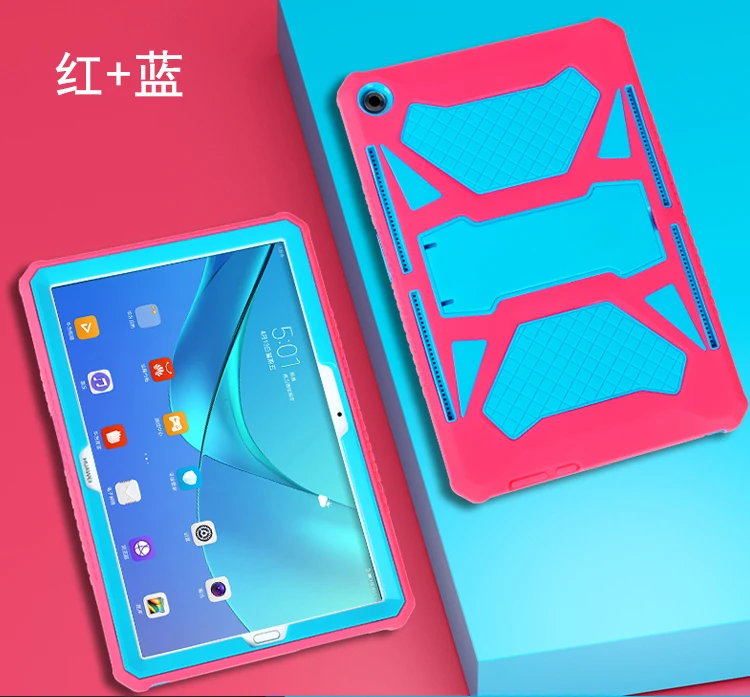 Pink silicon blue PC Сверхпрочный защитный чехол для huawei MediaPad M5 Pro чехол s из поликарбоната и силикона с откидной крышкой для huawei MediaPad M5 Pro 10,8 CRM-AL09 CRM-W09 CRM-AL19 - Цвет: Pink silicon blue PC