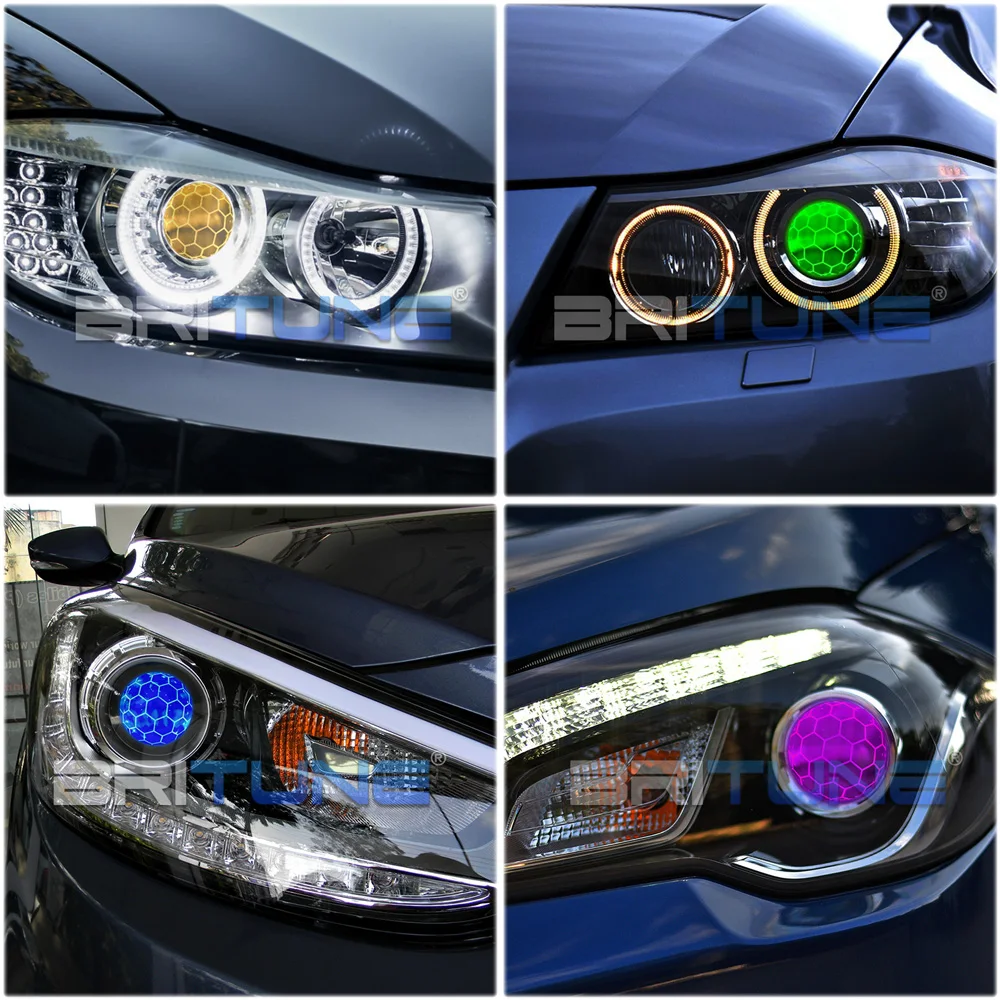 Для Hella 3R G5 5 фары линзы HID проектор Honeycomb Bi-xenon травление синие линзы модифицированные автомобильные аксессуары стиль D1 D2 D3 D4