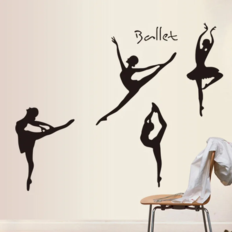 Балетная Наклейка на стену самоклеящийся фон декоративные бумажные наклейки