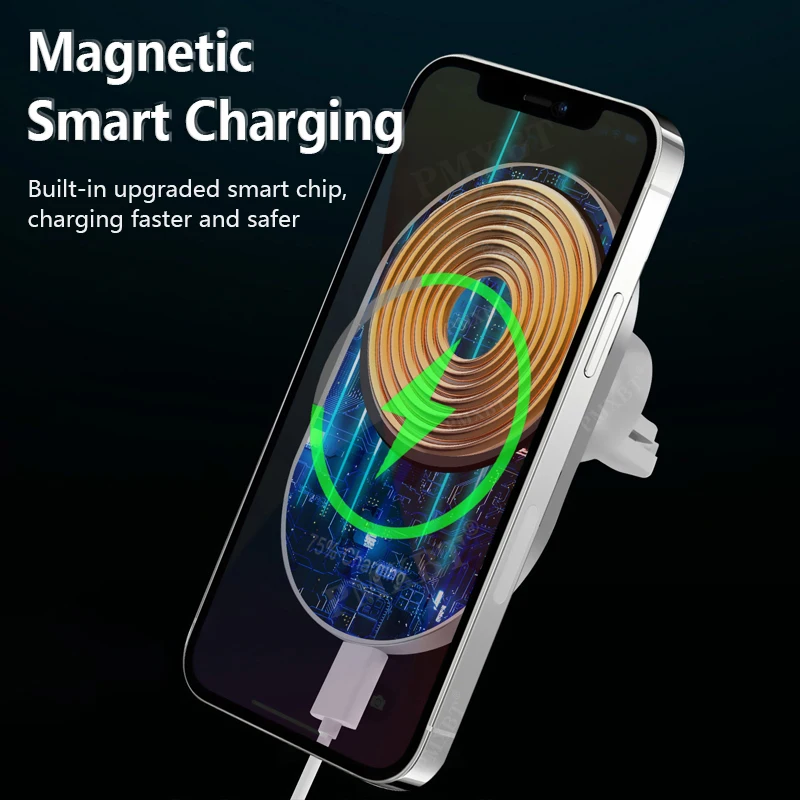 qi 15w magnetic car wireless charger fast charging for iphone 12 pro max mini 11 mobile phone air vent mount car charger holder free global shipping