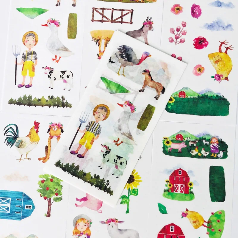 6 листов/упаковка наклейки на бумагу|Канцелярские наклейки| |