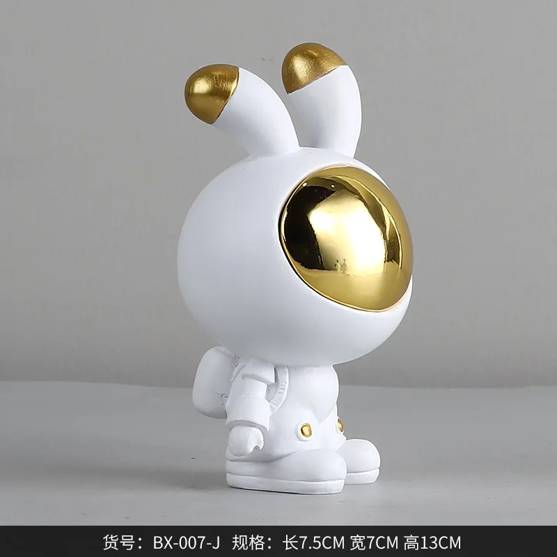 

Creative Space Rabbit Decoration Light Luxury Home Bedroom Living Room Desktop Astronaut Character Craft Jewelry Holiday Gift