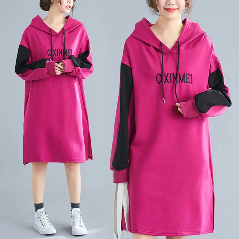 Осенне зимнее флисовое утолщенное платье для женщин размера плюс обхват груди 150