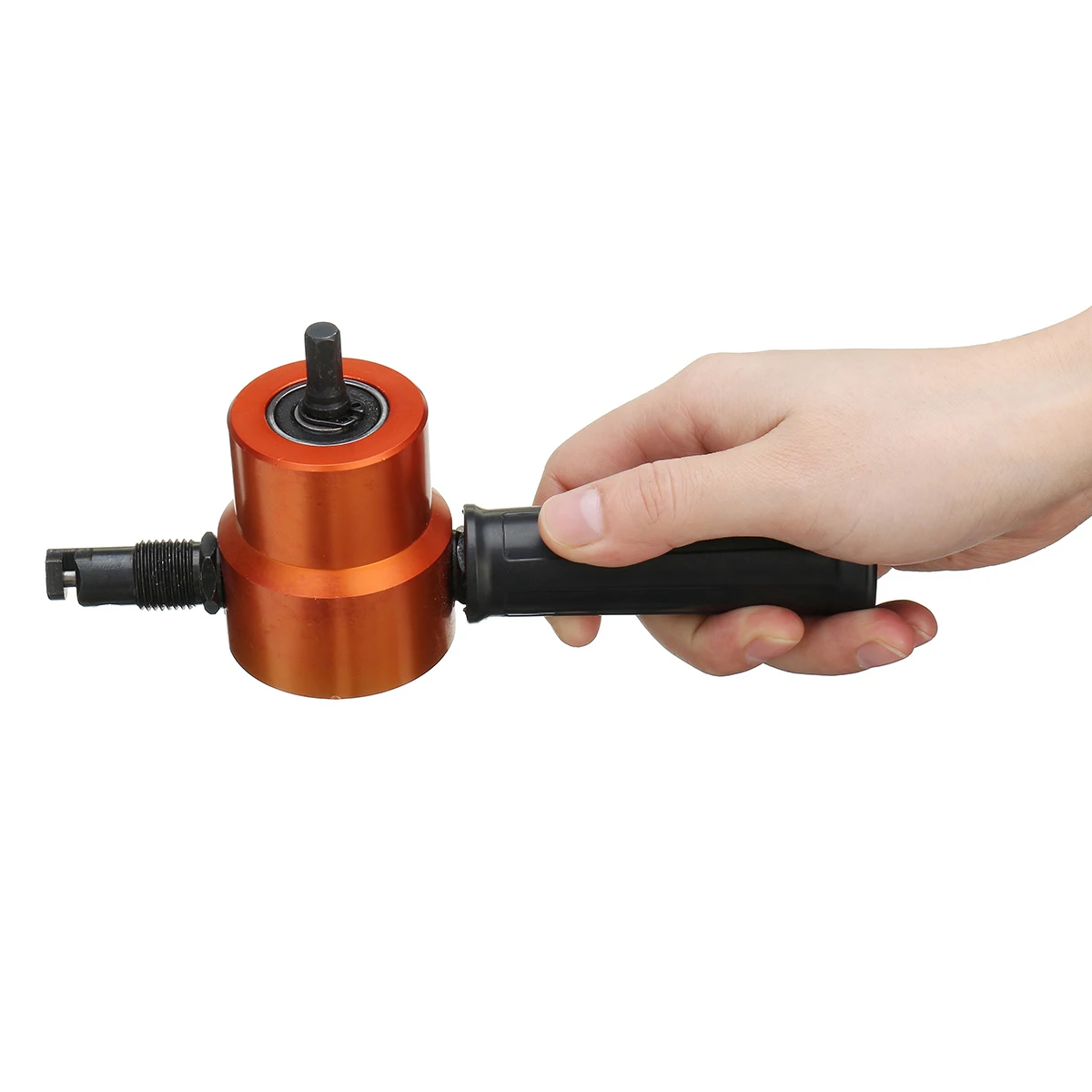 

Sheet Metal Nibbler Double Headed Metal Cutter Saw Drill Attachment 360 Degree Adjustable Cutting Tool