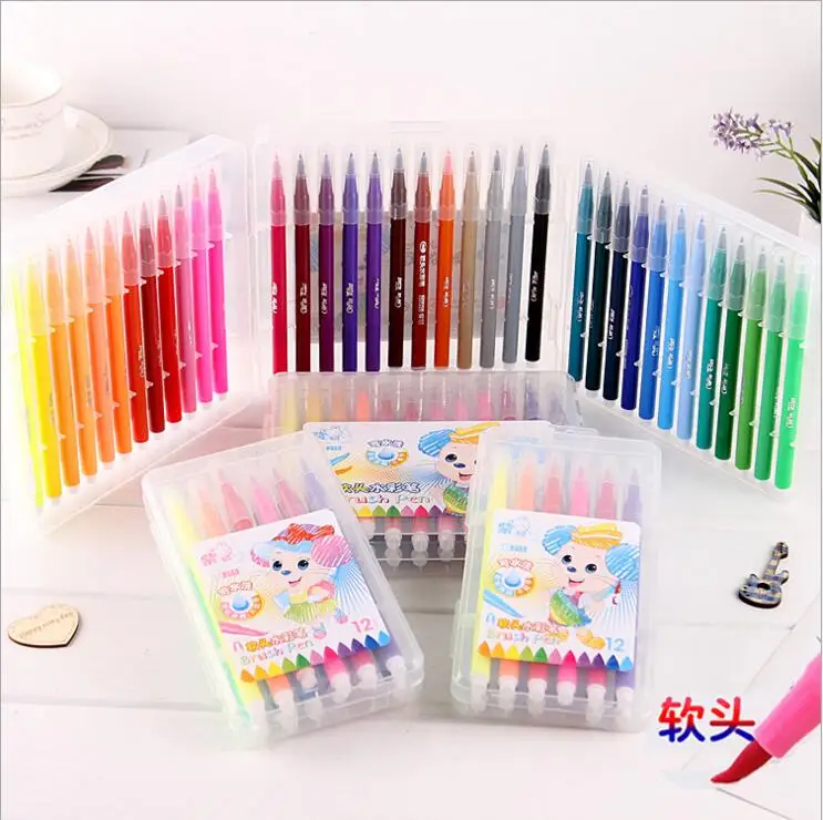 Набор моющихся кистей для рисования с мягкими наконечниками каллиграфическая