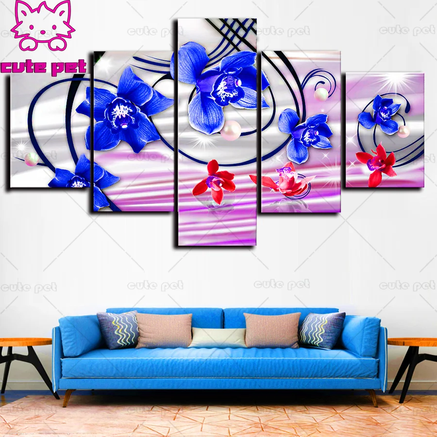 

new arrival Diamond Painting flower Diamond Mosaic Embroidery Full Drill Diy Cross Stitch natural scenery gift Home Decor 5PCS