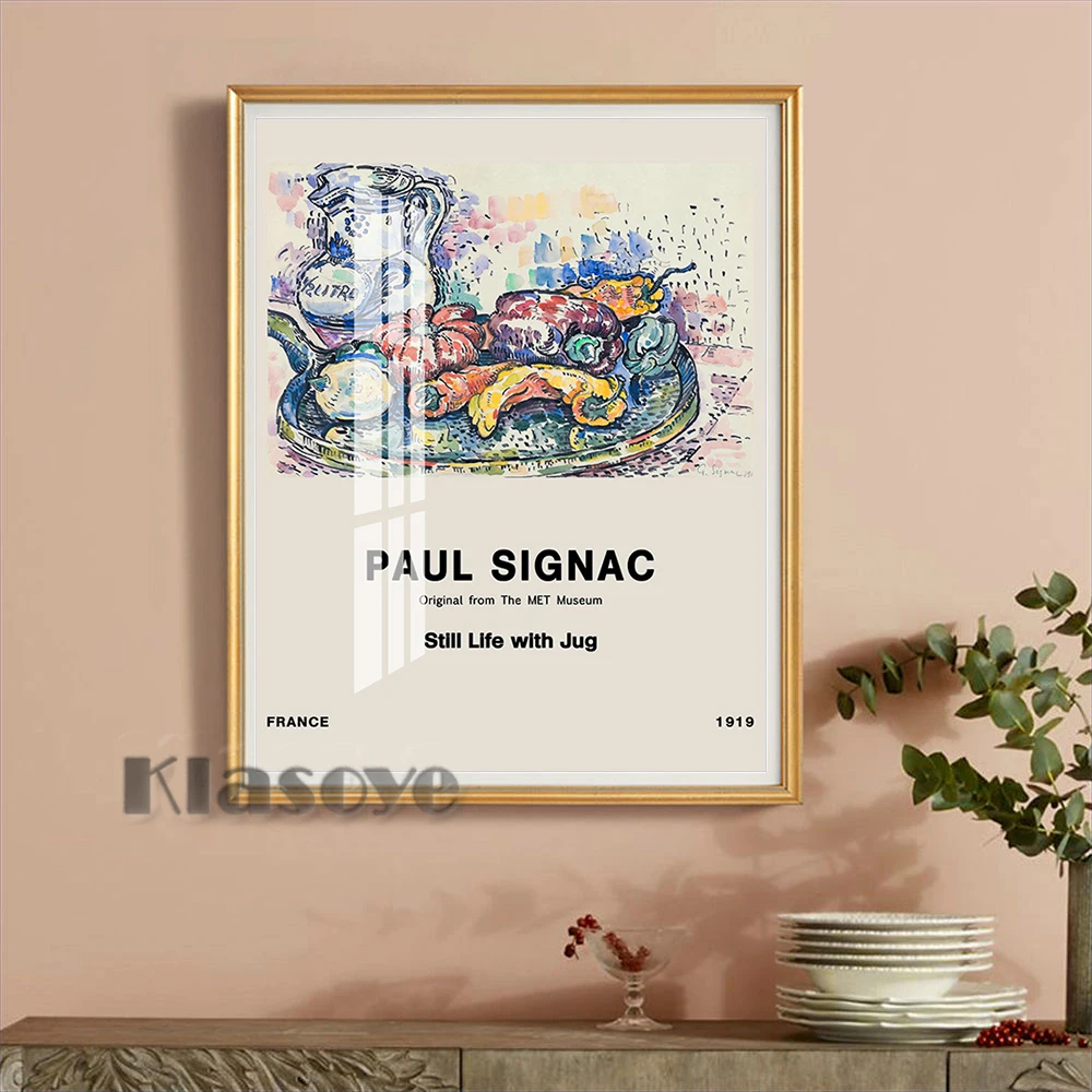 

Paul Signac Art Prints Exhibition Museum Poster Jug Still Life Retro Canvas Painting Modern Home Decor Bedroom Wall Picture Gift