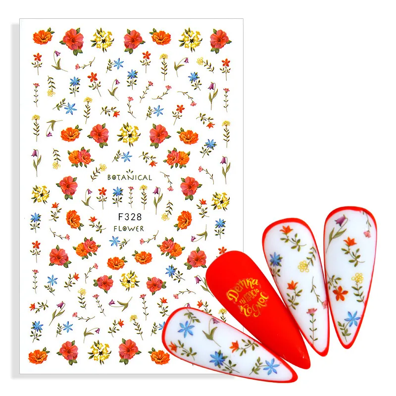 

1 Sheet 3D Nail Sticker Flower Leaves Slider Transfer Nail Stickers Nail Art DIY Transfer Sticker Decals Decoration