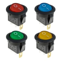 5pcs 12v 220v led illuminuted rocker switch 20a 12v push button switch car button lights onoff round light switch