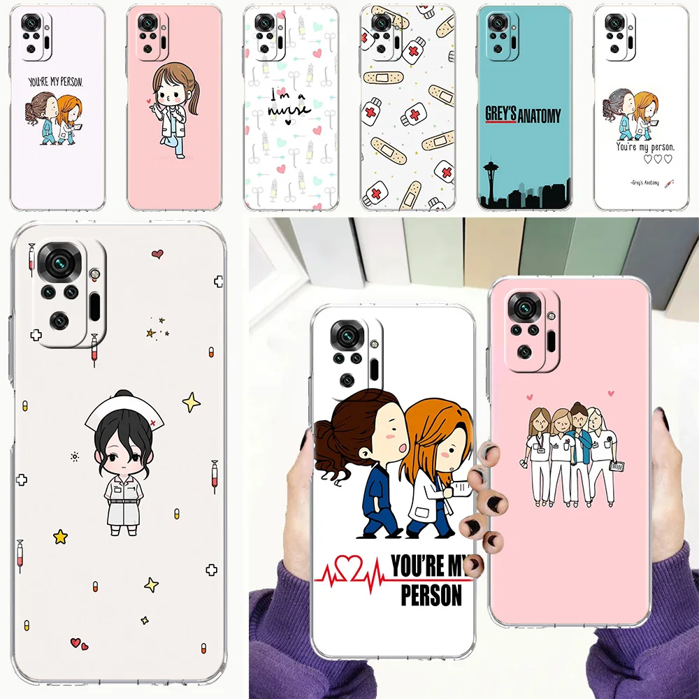 

Cartoon Medicine Doctor Nurse Case For Xiaomi Redmi 8 8A 9A 9C 9 Note 7 8 8T 9 9S 10 Pro K40 Mi Poco X3 NFC M3 Transparent Shell