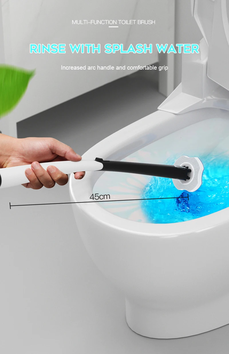 

Toilet Wand Kit With 8 Disposable Refill Heads Powerful Cleaning System Toilet Wand Kit Strong Decontamination Brush For Toilet