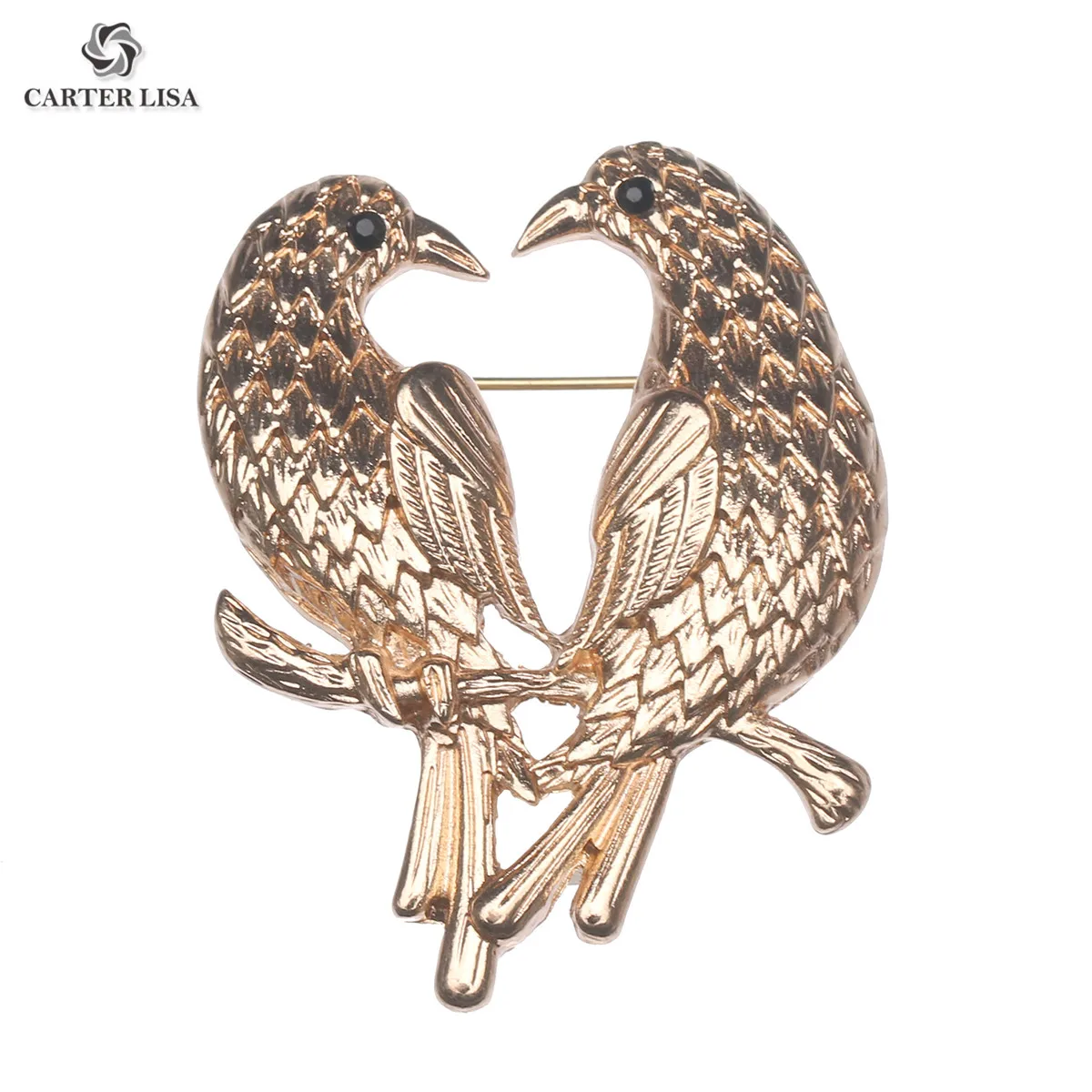 CARTER LISA винтажные Броши ручной работы из розового золота с птицами для женщин