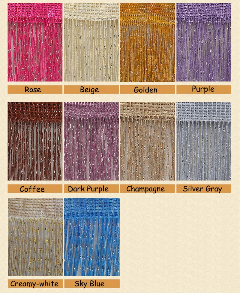 Мигающие серебряные шторы с кисточками занавески для гостиной окна двери