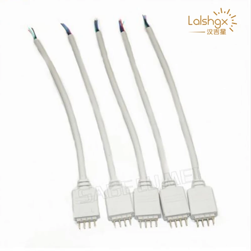 

10 шт. Штекерный соединительный кабель 4-контактный провод для 12 В постоянного тока 24 В RGB 5050 3528 RGB Светодиодная лента белого цвета