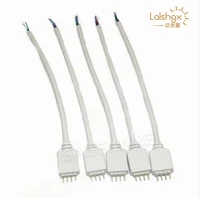 10 pcs male connector cable 4pin wire for dc12v 24v rgb 5050 3528 rgb led strip white color