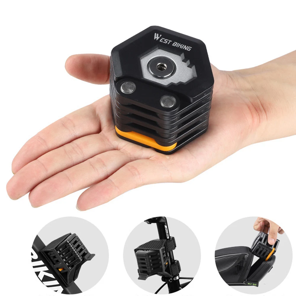 Велосипедный замок цепи с 3 ключами надежный складной типа гамбургера защитой от