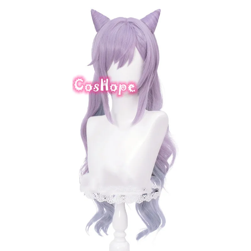 Парик для косплея аниме Genshin Impact Cosplay Keqing Ponytails термостойкие синтетические волосы