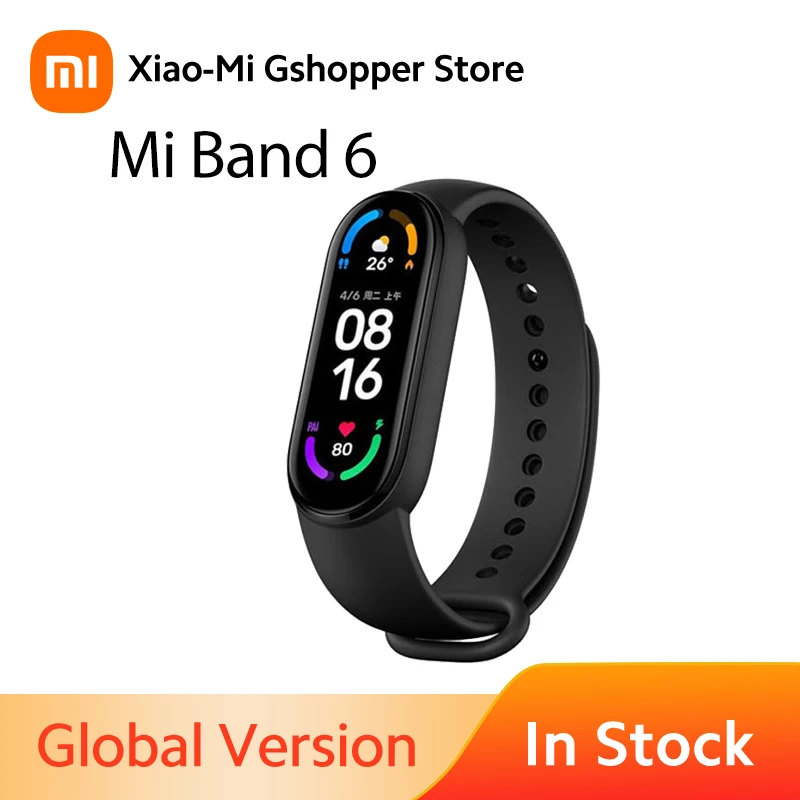 

Умный водонепроницаемый фитнес-браслет Xiaomi Mi Band 6 с измерением пульса и уровня кислорода в крови
