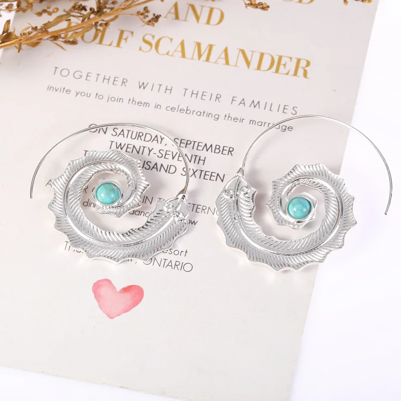 Новые горячие индийские спиральные листья с зелеными Стразы Висячие серьги для