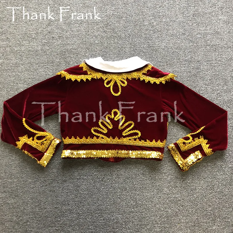 New Custom Made Man Ballet Jacket Tops Male Prince Dance Costumes Professional Coat For Boys Tunic Costume C574 | Тематическая