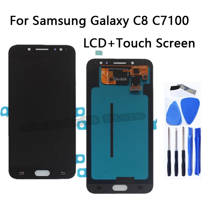 ЖК дисплей AMOLED для Samsung Galaxy C8 C7100 C710 C7 2017 сенсорный экран с дигитайзером в сборе