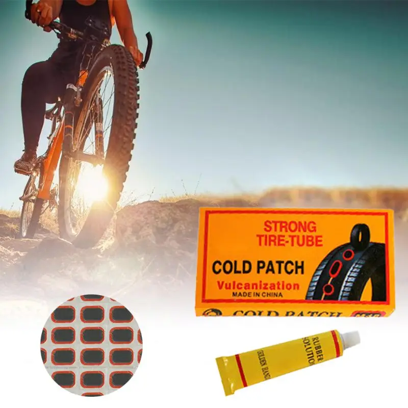 

Portable Mountain Bike Repair Kit Bicycle Tyre Rubber Puncture Cold Patch Cycling Tire Repair Glue for Multi-Purpose Emergency