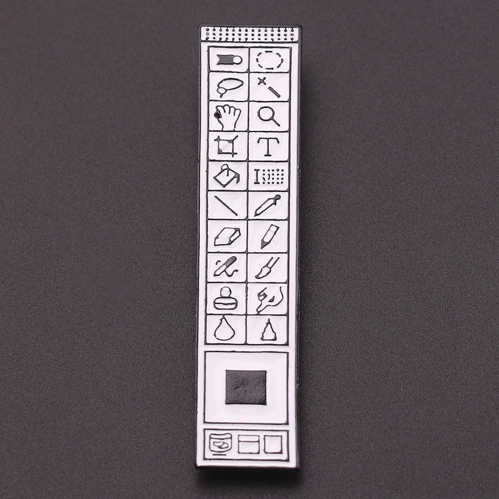 Мультфильм дизайнер эмаль броши Кнопка булавки для одежды сумка фотошоп панель