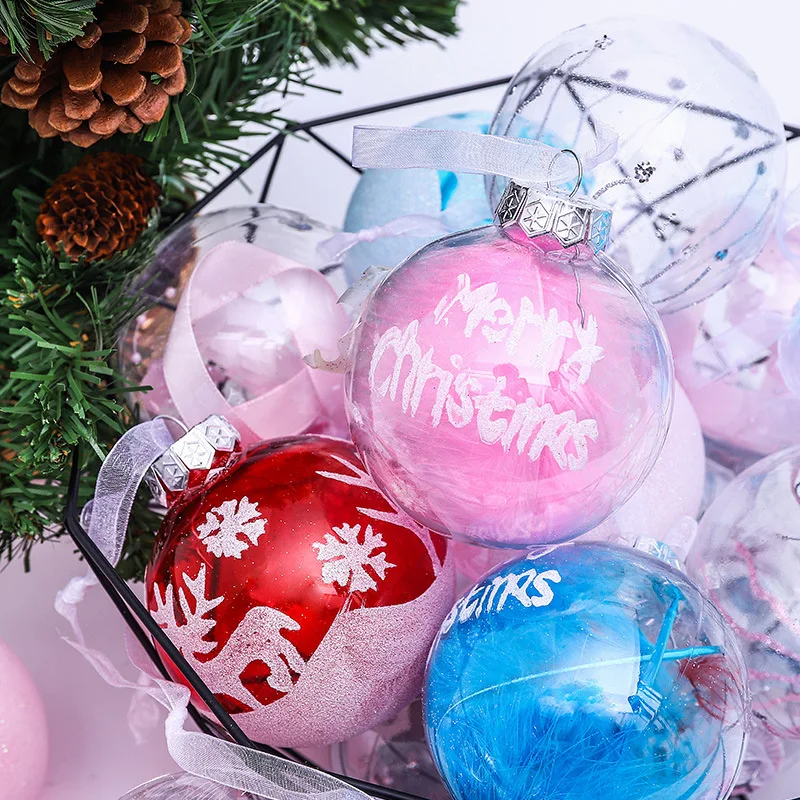 

Christmas decorations transparent Christmas balls 12 Christmas tree pendants