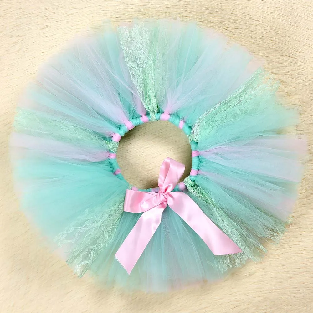 Милая Детская кружевная фатиновая юбка пачка для девочек пышная мини выше колена