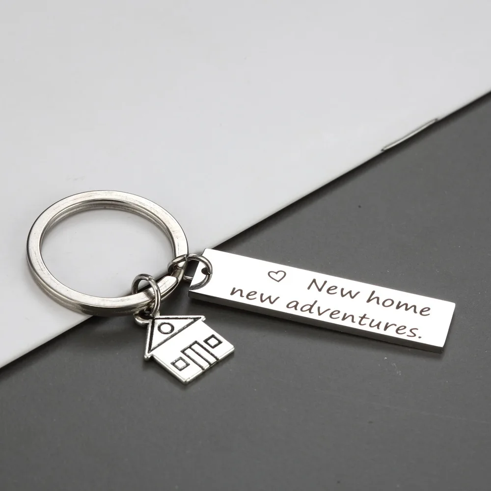 Брелок для ключей из нержавеющей стали креативный брелок на цепочке новоселье