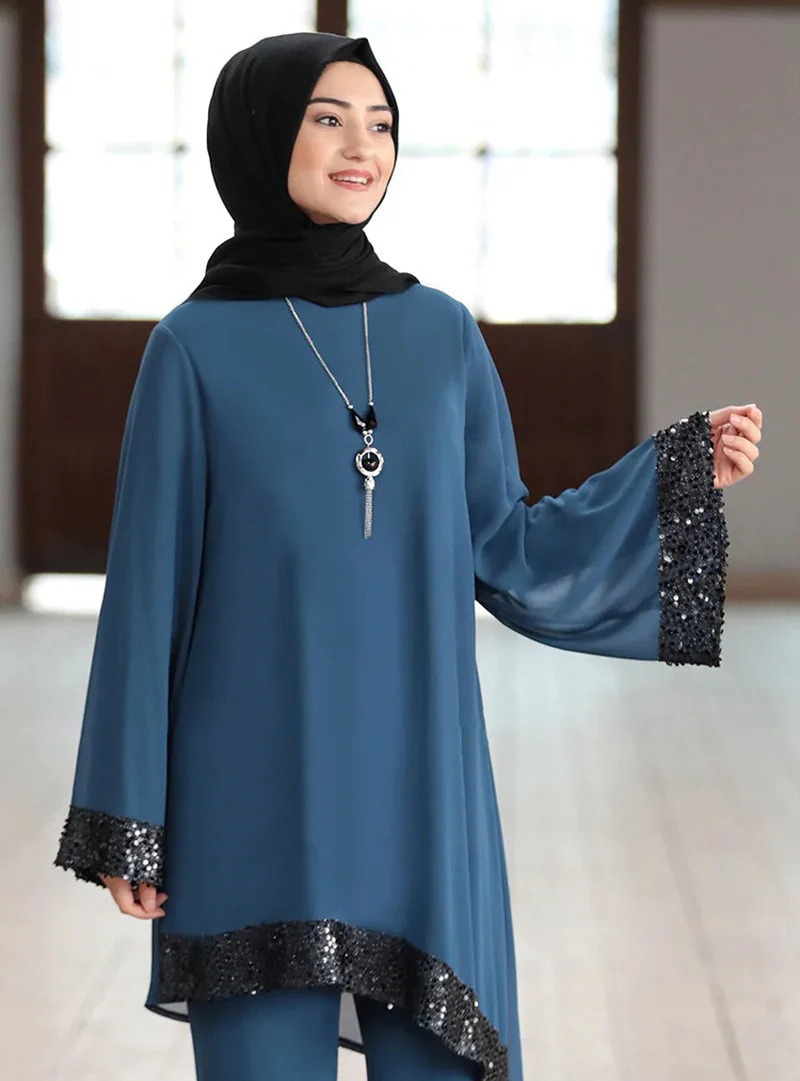 Женское мусульманское платье KALENMOS Рамадан Eid Mubarak Дубай Abaya Турция ХИДЖАБ КАФТАН