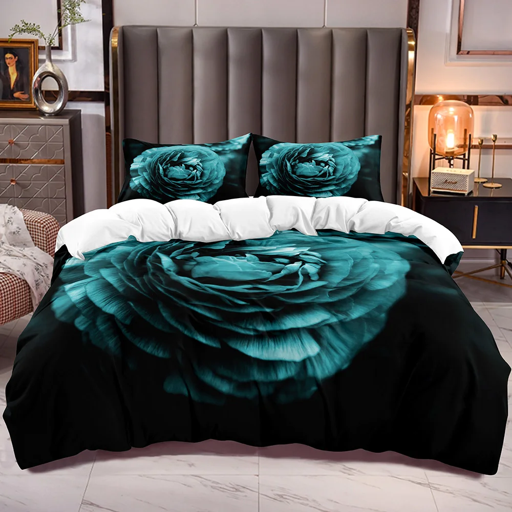 

Bedding Duvet Cover Sets with Flowers Print Floral Garden Comforter Cover Sets with Microfiber Soft Quilt Cover Botanical
