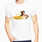 Летняя забавная футболка с покемоном Николаса Кейджа в банане, Мужская хипстерская футболка, топы с коротким рукавом, мужская белая креативная футболка