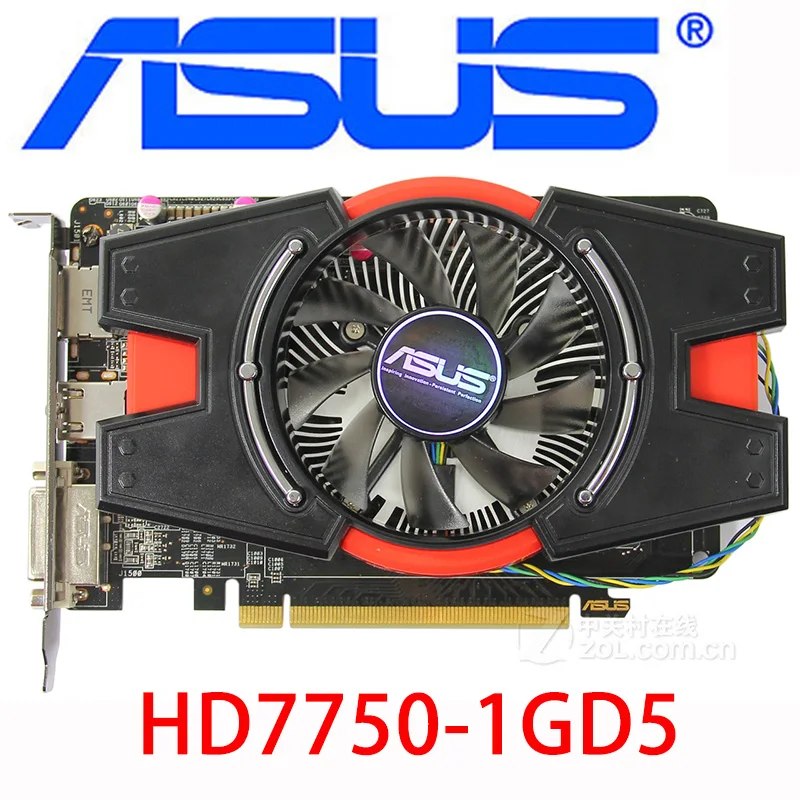 Видеокарта ASUS HD7750 1 гб 7750 бит GDDR5 видеокарты для AMD Radeon HD HDMI DVI DisplayPort б/у|Видеокарты|