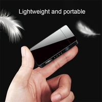 button double arc plasma electric lighter led power display cool usb rechargeable metal windproof electric lighters gift