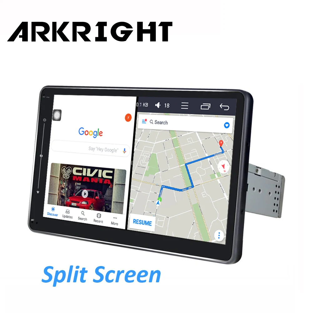Автомобильный радиоприемник ARKRIGHT 1280*720 10 дюймов 1 Din Android 4 ГБ 64 8 ядер автомобильное