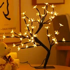 Светильник лампа s Festoon, Рождественская лампа в виде цветущего вишневого дерева, милый домашний декор для комнаты, Свадебный детский ночник